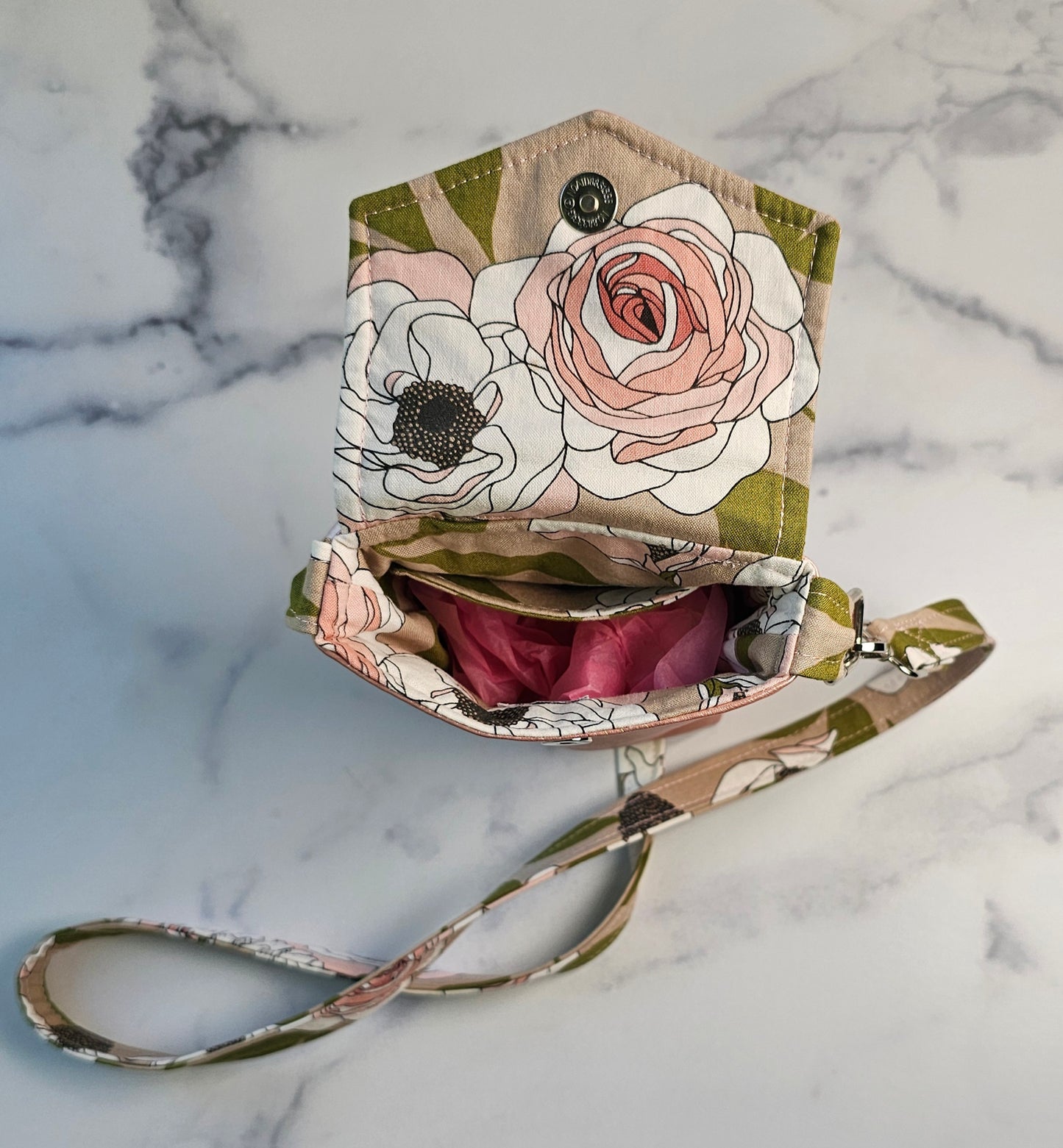 Blush Faux Leather Cell Phone Crossbody