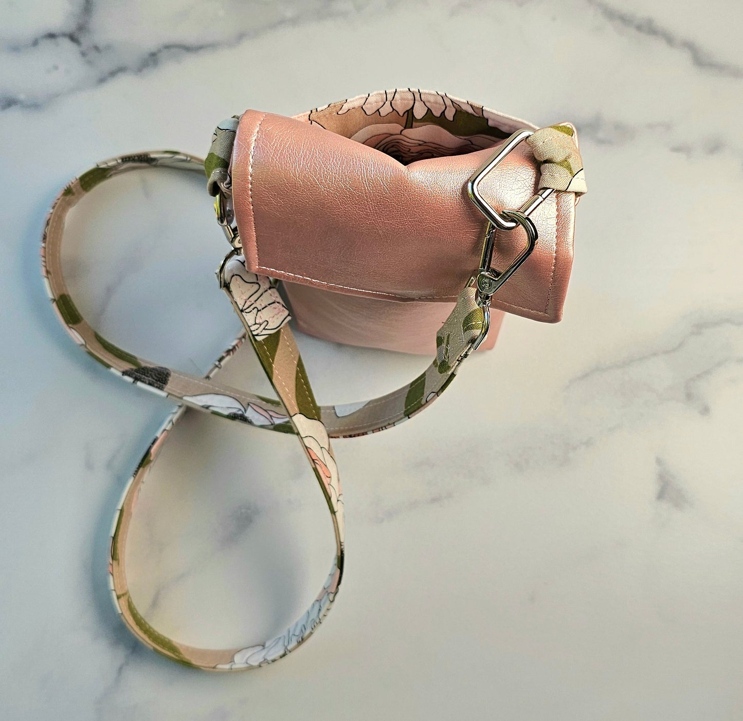 Blush Faux Leather Cell Phone Crossbody