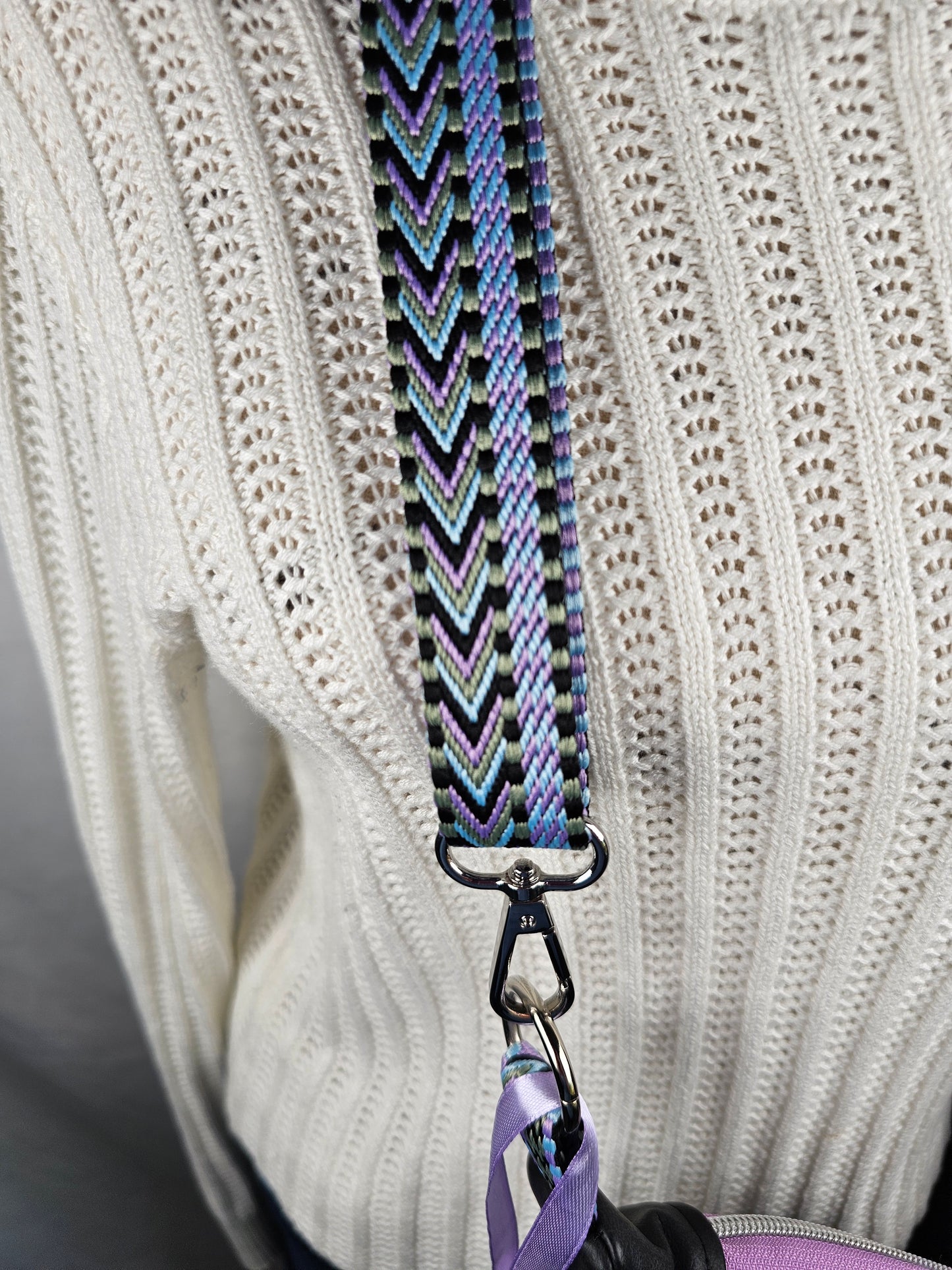 Large Crescent Crossbody - Black Faux Leather