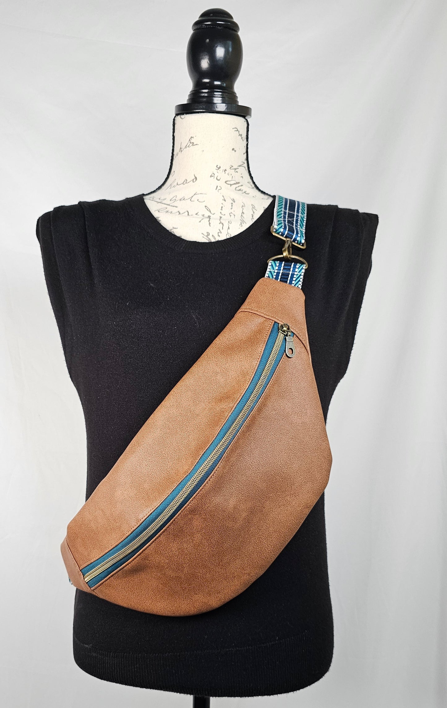 Brown Faux Leather Bum Bag - Bookish Edition