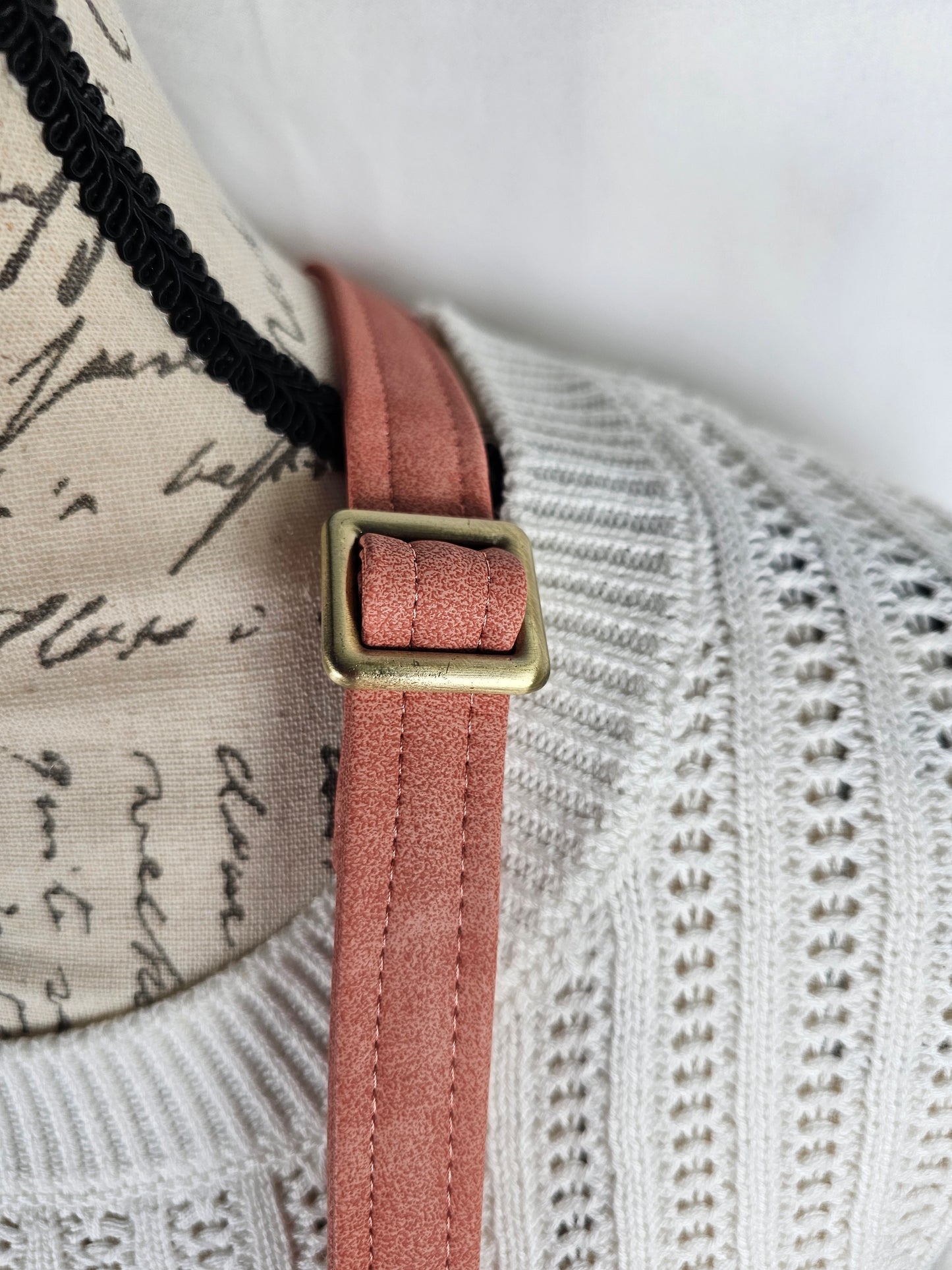 Pink and Black Cork Fold-Over Bag with Adjustable Cork Strap