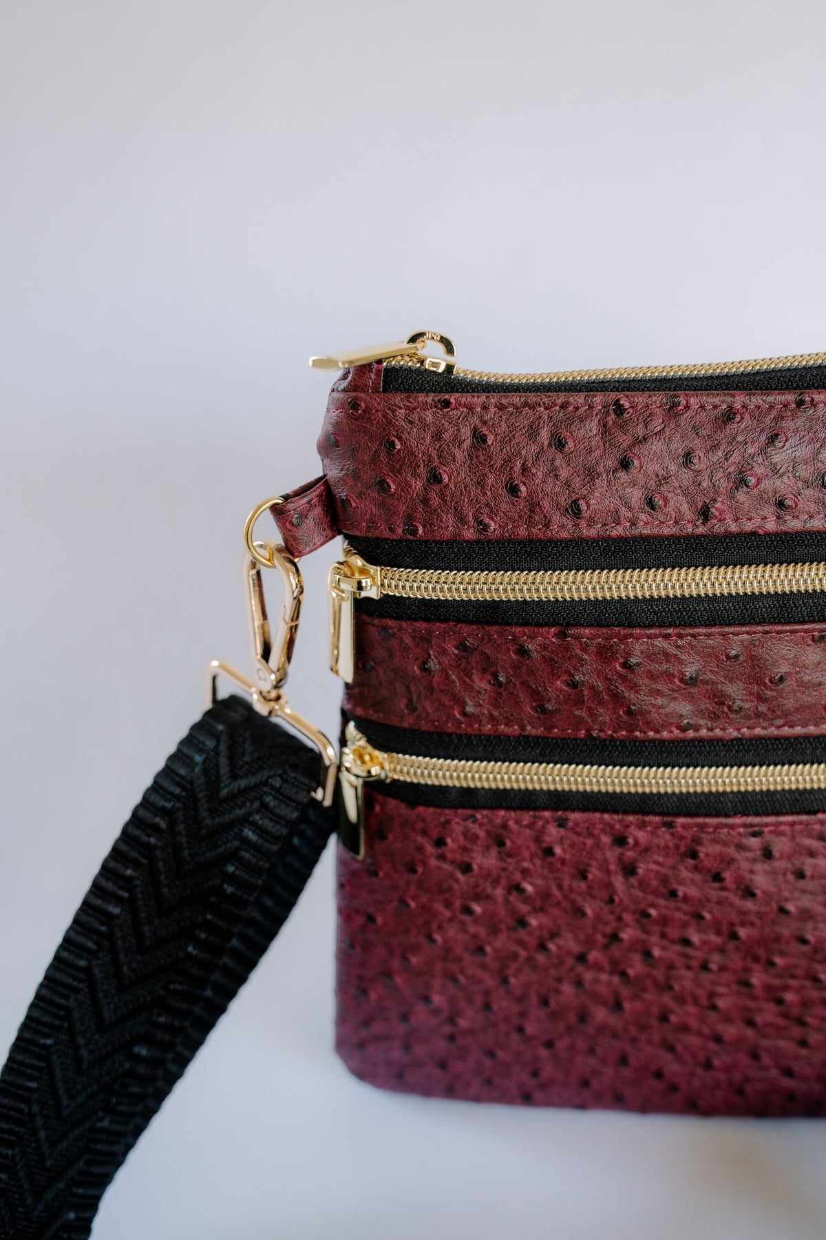 The Portlander Shoulder Bag Red Ostrich