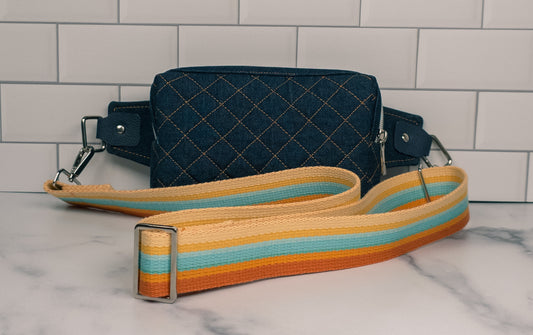 Quilted Denim Bum Bag - Chic & Functional Crossbody