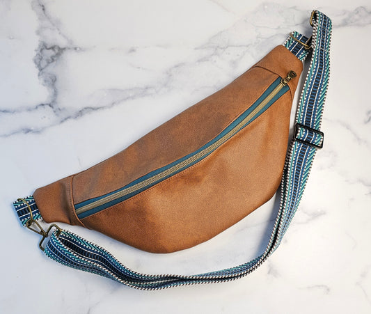 Brown Faux Leather Bum Bag - Bookish Edition
